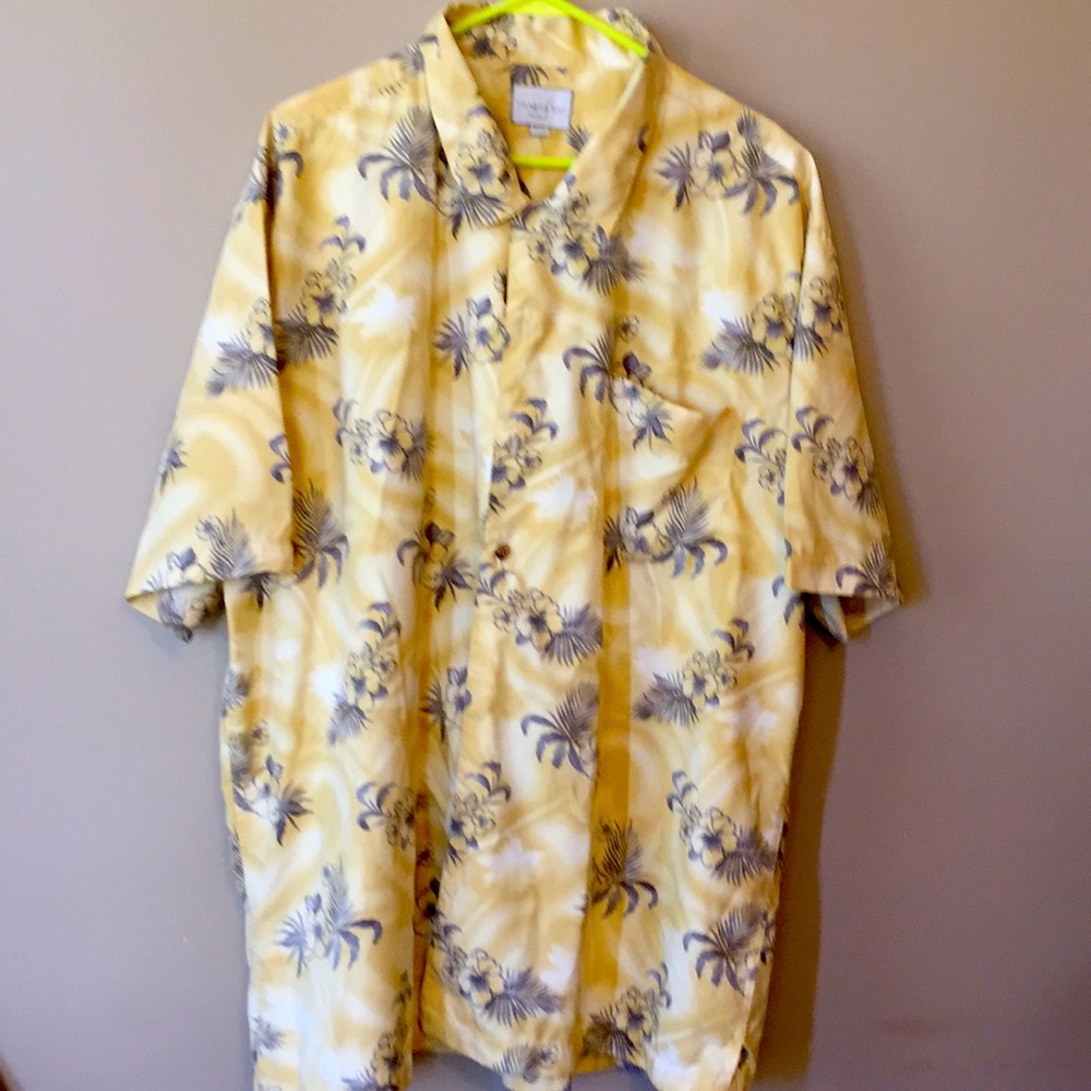 Men’s Hawaiian shirt Yellow XXL.